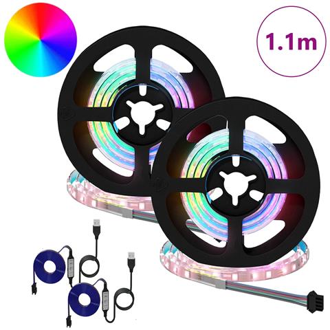 Striscia LED 2 pcs Nero e trasparente 550 mm Rame e plastica - Foto 2