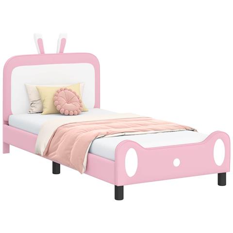 Struttura letto bambini con testata Rosa 90 x 190 cm PU - Foto 1
