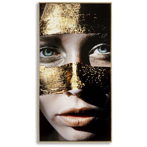 Dipinto Su Tela Nairobi B Volto Femminile Con Cornice, 52x102 Cm - Foto 1
