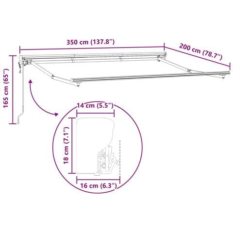 Struttura della tenda elettrica retrattile Antracite 3,5 x 2 m - Foto 8