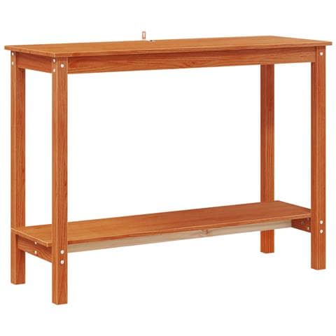 Tavolo consolle con lo scaffale Marrone Cera 110 x 40 x 80 cm - Foto 1