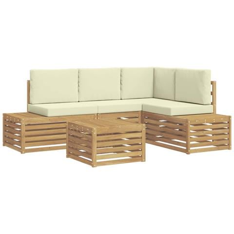 Set di divani da esterno Bianco 59 x 59 x 37 cm Poliestere - Foto 1