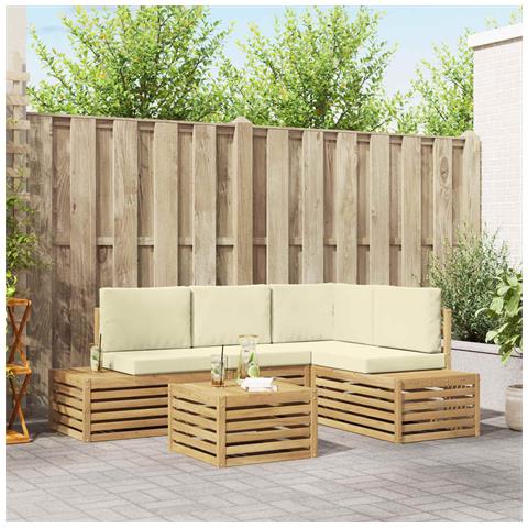 Set di divani da esterno Bianco 59 x 59 x 37 cm Poliestere - Foto 2