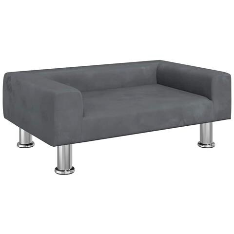Lettino per Cani Grigio Scuro 70x45x26,5 cm in Velluto - Foto 1