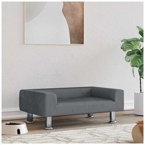 Lettino per Cani Grigio Scuro 70x45x26,5 cm in Velluto - Foto 2