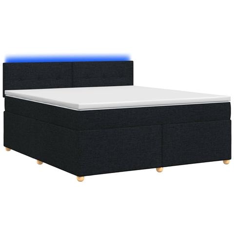 Letto box spring con materasso Nero 160 x 200 cm Tessuto - Foto 1