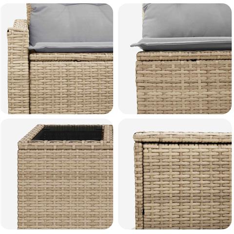 Set di divani 6 pz Beige e Grigio Chiaro - Foto 10