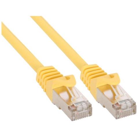 cavo patch per rete dati lan cat. 5e, 2x rj45, schermatura futp, colore giallo, 10m - Foto 1