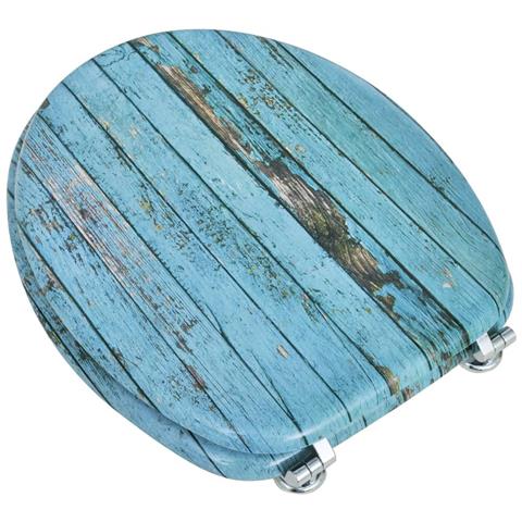 Coperchio Da Toilette In Mdf Con Modello Legno Invecchiato - Foto 2