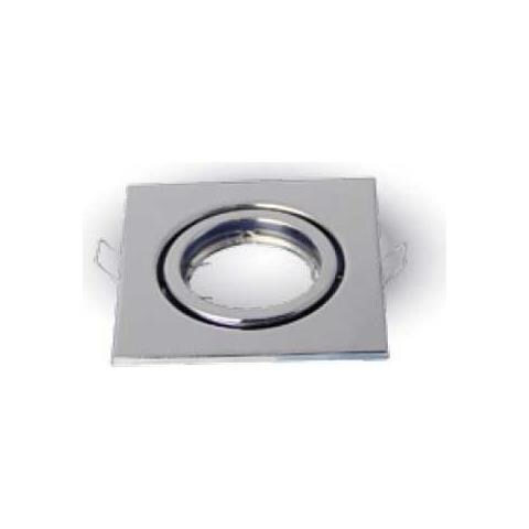 Porta Faretti Led Gu10 Incasso Orientabile Quadrato Cromo Lucido Vt-7227 Sq 3474 Con Portalampada - Foto 3