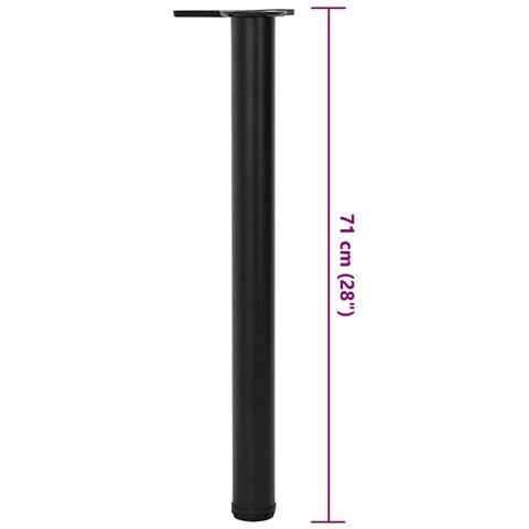 Set 4 Gambe Nere Per Tavolo Regolabili In Altezza 710 Mm - Foto 2