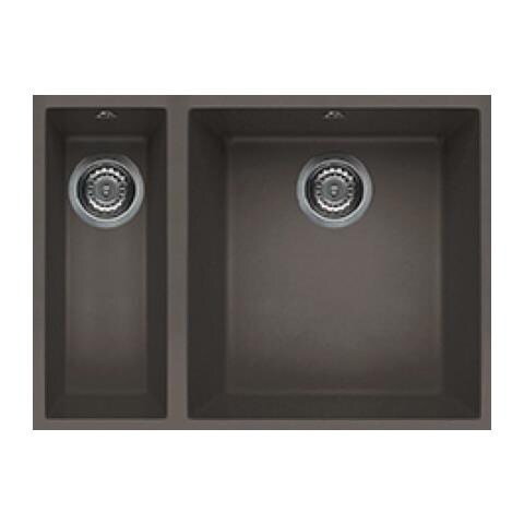 Lavello Quadra 150 Keratek Plus Sottotop 56x44 cm 2 vasche Colore Dove Grey 93 - Foto 1