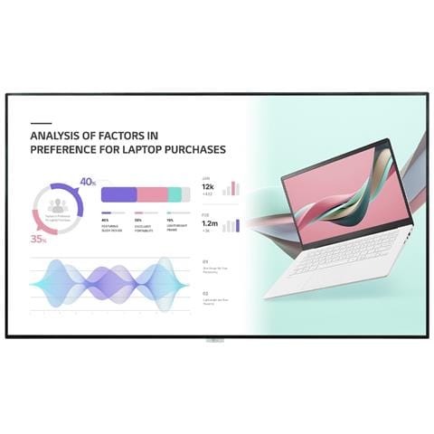 98UH5J-H visualizzatore di messaggi Pannello piatto per segnaletica digitale 2,49 m (98") LCD Wi-Fi 500 cd /m² 4K Ultra HD Nero WebOS 24/7 - Foto 1