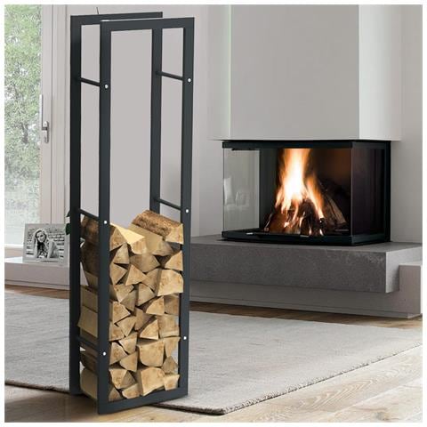 Portalegna Supporto Metallo Porta Legna Interno Legnaia Camino Stufa 150x40x25cm - Foto 1