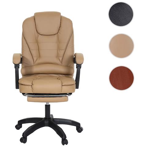 Sedia Da Ufficio HWC-J53, Sedia Girevole Da Scrivania, Similpelle Ergonomica ~ Nero - Foto 3