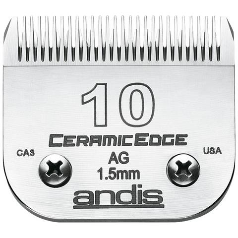 Lame Per Rasoio Da Barba Andis 10 Ceramica Cane Acciaio Acciaio Al Carbonio (1,5 Mm) - Foto 1