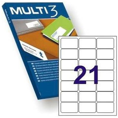 Adesivi /etichette Multi 3 63,5 X 38,1 Mm A4 100 Fogli - Foto 1