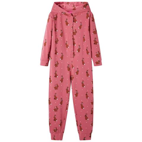 Tutina Con Cappuccio Da Bambina Rosa Antico 140 - Foto 1