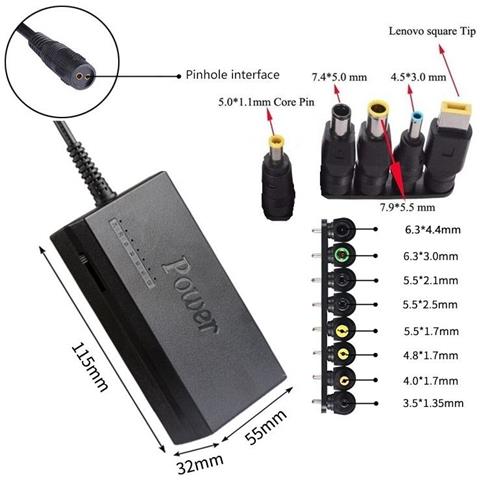 Caricabatterie Universale Per Laptop Da 100 W Con Connettori 13 Pezzi Nero - Foto 2