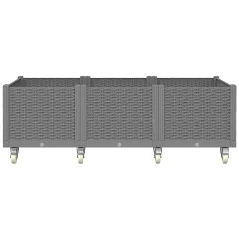 Fioriera Da Giardino Con Ruote Grigio Chiaro 150x80x54 Cm In Pp - Foto 2