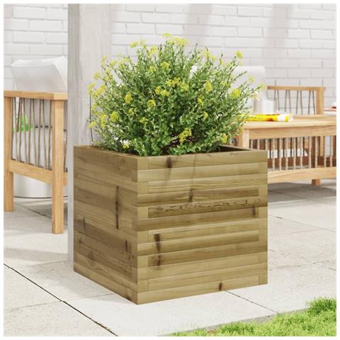 Fioriera Da Giardino 50x50x45,5 Cm In Legno Di Pino Impregnato - Foto 3