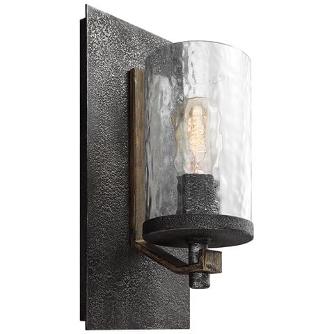 Applique Industrial Angelo Acciaio Metallo Grigio Vetro Grigio 1 Luce E27 - Foto 1