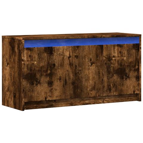 Mobile Porta Tv Con Led Rovere Fumo 100x34x50 Cm In Truciolato - Foto 3