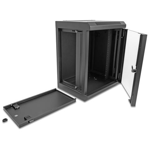 Armadio di rete da 10? con anta in vetro 8U nero - Foto 5