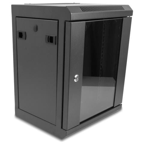 Armadio di rete da 10? con anta in vetro 8U nero - Foto 1