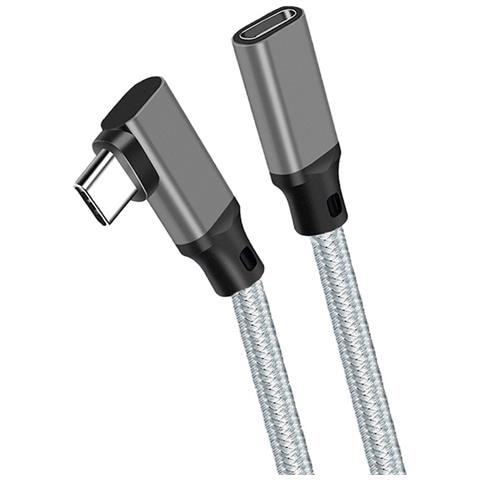 Cavo Di Prolunga A Gomito Intrecciato Grigio Di Tipo C - (10 Gbps+4k+100 W) 2 Metri - Foto 1