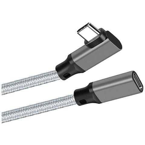Cavo Di Prolunga A Gomito Intrecciato Grigio Di Tipo C - (10 Gbps+4k+100 W) 2 Metri - Foto 2