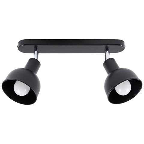 Lampada A Soffitto Elba 2 Nero Sl. 1317 - Soppalco Lampade Da Soffitto Nero 18.5x47x24 Cm - Foto 1