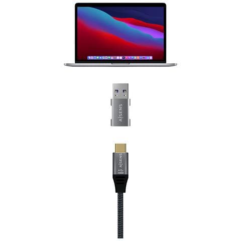 AISENS A108-0655, USB C, USB A, Grigio - Foto 2