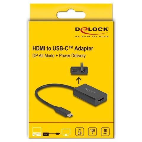 Adattatore da HDMI femmina a USB Type-C maschio (modalità DP Alt) 4K con PD 100 W - Foto 4