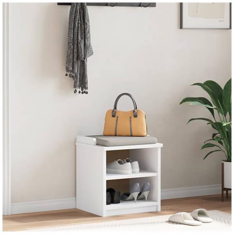 Panca Da Corridoio Sandnes Bianca 45x40x50 Cm In Legno Di Pino - Foto 3