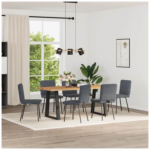 Sedie Da Pranzo 6 Pz Grigio Scuro In Velluto - Foto 2
