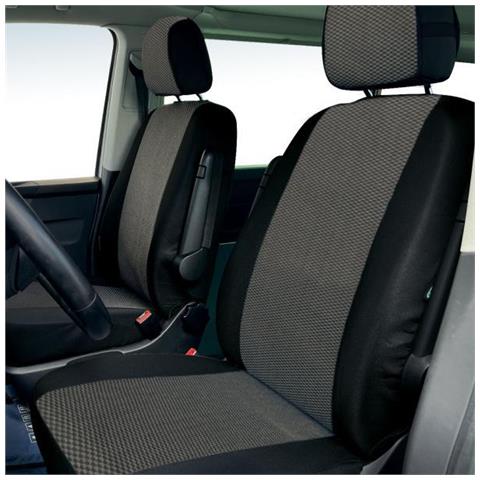 Coprisedili Anteriori Volkswagen California/multivan T6.1/t7 Tess. Misto Cotone Nero/antracite - Foto 1