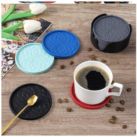 Set Di 6 Sottobicchieri In Silicone Con Supporto Black - Foto 6