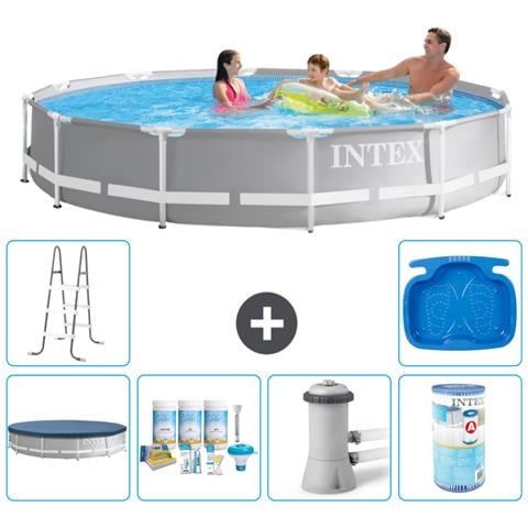 Piscina Fuori Terra - In Giro - 366x76 Cm - Grigio - Include Accessori Coordinati A1913 - Foto 1