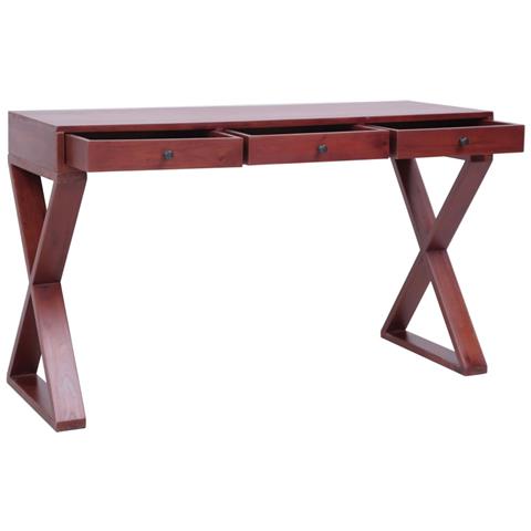Lusso Casadino -  Scrivania Per Pc Marrone 115x47x77 Cm Legno Massello Di Mogano - Foto 1
