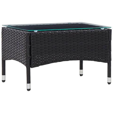 Set Divani Da Giardino 4 Pz Con Cuscini In Polyrattan Nero - Foto 8