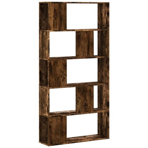 Lusso Casadino -  Libreria 5 Ripiani Rovere Fumo 80,5x23,5x162,5cm Multistrato - Foto 1