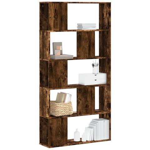 Lusso Casadino -  Libreria 5 Ripiani Rovere Fumo 80,5x23,5x162,5cm Multistrato - Foto 8