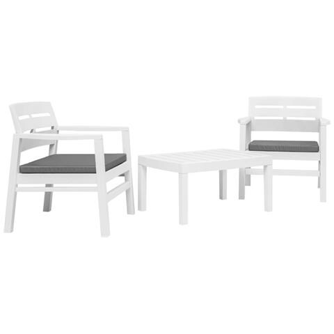 Lusso Casadino -  Set Salotto Da Giardino 3 Pz In Plastica Bianco - Foto 2