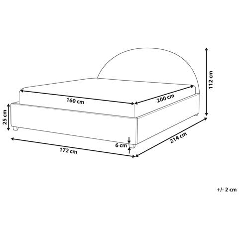 Letto Tessuto Vaucluse 160 X 200 Cm Bianco Sporco - Foto 7
