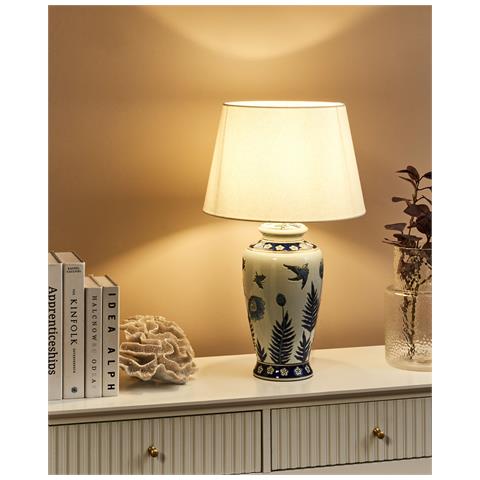 Lampada Da Tavolo Bijela Porcellana Bianco/blu - Foto 1