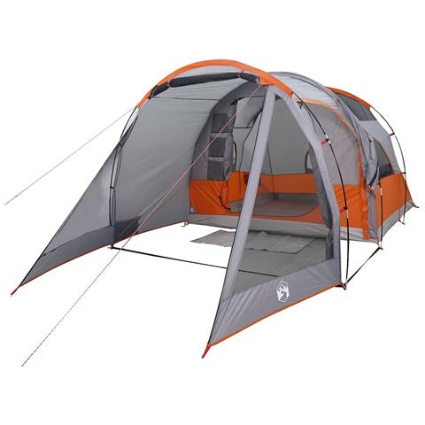 Tenda da Campeggio a Tunnel per 4 Persone Grigia Impermeabile - Foto 2