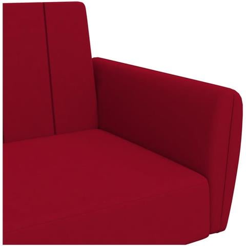 Divano Letto a 2 Posti Rosso Vino in Velluto - Foto 9