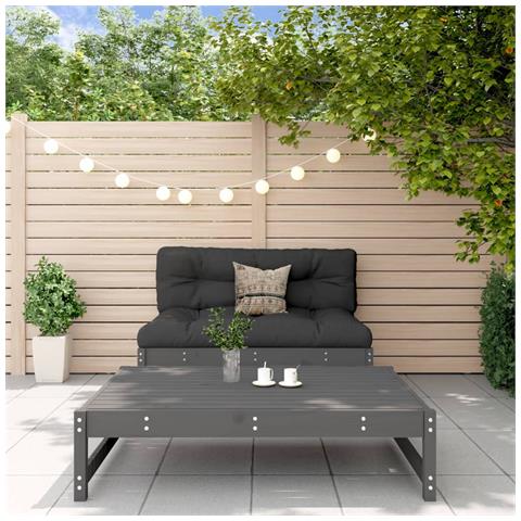 Set Salotto da Giardino 2 pz Grigio in Legno Massello di Pino - Foto 2