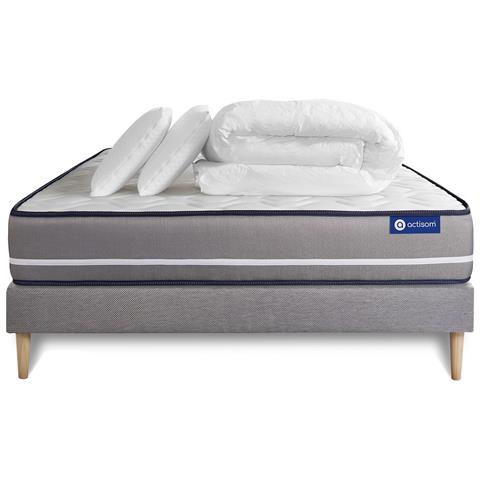 Pacchetto Letto Completo - Materasso 140x190cm + Box Spring Con Doghe (kit) + 2 Cuscini + Piumino - Actilatex Pur - Foto 4